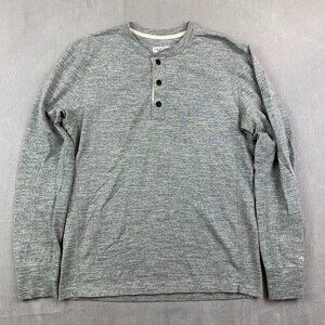 Rag & Bone Mens Shirt Small Gray Heather Henley Long Sleeve Knit Marled Cotton